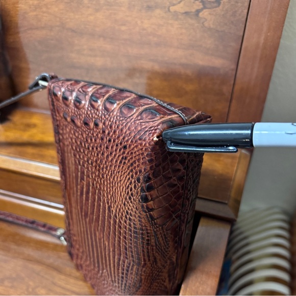 Brahmin Croc-Embossed Shoulder Bag in Pecan - Picture 6 of 10